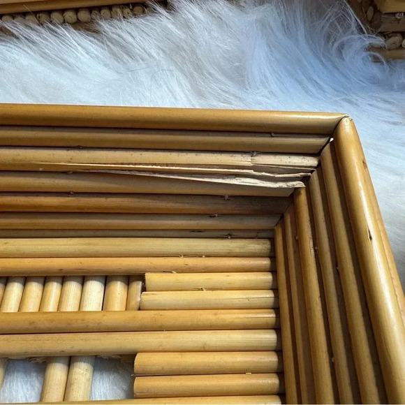 1970s Square Bamboo Stacking Baskets - Picture 8 of 15